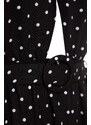 Trendyol Černé Tkané šaty S Ohlávkou Puntíky Trendyol Black Waistted A-Line Maxi Woven Halter Polka Dot