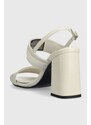 Kožené sandály Calvin Klein BLOCK HL SANDAL 85HH W/HW bílá barva, HW0HW01486