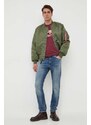 Oboustranná dětská bomber bunda Alpha Industries MA-1 pánská, zelená barva, přechodná, 100101.01