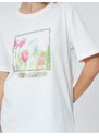 Koton Relax Fit T-Shirt with Floral Print Cotton