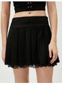 Koton Pleated Mini Skirt with Lace Detail