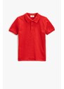 Koton Basic Polo T-Shirt with Short Sleeves and Button Detail.