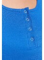 Trendyol Sax Stud Detailed Fitted Pool Neck Ribbed Stretchy Knitted Blouse