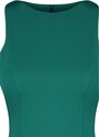 Trendyol Emerald Green Vypasované midi šaty s výstřihem kolem krku