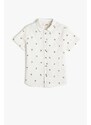 Koton Short Sleeve Shirt with Palm Pattern Cotton