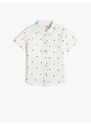 Koton Short Sleeve Shirt with Palm Pattern Cotton