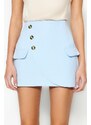 Trendyol Baby Blue Mini Double Breasted Skirt