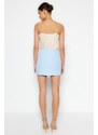 Trendyol Baby Blue Mini Double Breasted Skirt