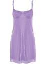Trendyol Lilac Fitted Lined Tulle Elegant Evening Dress