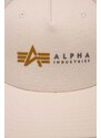 Čepice Alpha Industries béžová barva, s potiskem, 106901.578-StreamWhit