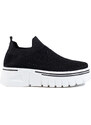 SHELOVET Fabric black sports shoes on thick sole T.Sokolski