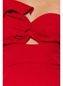 Trendyol Red Double Breasted Woven Flounce Elegant Evening Dress