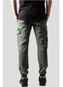 URBAN CLASSICS Washed Cargo Twill Jogging Pants - olive