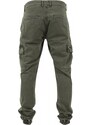 URBAN CLASSICS Washed Cargo Twill Jogging Pants - olive