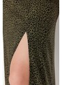 Trendyol Khaki Skirt with Viscose Fabric and Animal Print