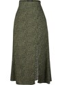 Trendyol Khaki Skirt with Viscose Fabric and Animal Print