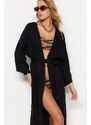 Trendyol Maxi Woven Kimono & Kaftan with Black Belt