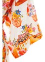 Trendyol Ethnic Pattern Belted Maxi-Weave 100% Cotton Kimono & Kaftan