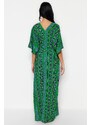 Trendyol Ethnic Patterned Belted Maxi Woven Kimono & Kaftan