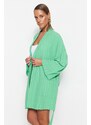 Trendyol Mini Woven Kimono & Caftan with Green Belt