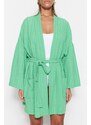 Trendyol Mini Woven Kimono & Caftan with Green Belt