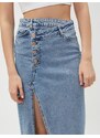 Koton Denim Skirt with Slits, Button Detailed, Pocket. Cotton