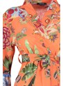 Trendyol Floral Pattern Belted Mini-Weave 100% Cotton Kimono & Caftan