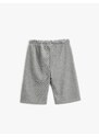 Koton Boy's Tie Waist Shorts Cotton with Tiger Print Detail