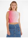 Tommy Hilfiger Růžový dámský crop top Tommy Jeans - Dámské