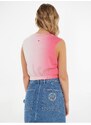 Tommy Hilfiger Růžový dámský crop top Tommy Jeans - Dámské