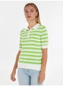 Zeleno-bílé dámské pruhované polo tričko Tommy Hilfiger - Dámské
