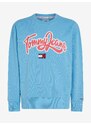 Tommy Hilfiger Světle modrá pánská mikina Tommy Jeans College Pop Text Crew - Pánské