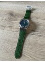 Stříbrné pánske hodinky Paul Rich s páskem z pravé kůže Star Dust - Leather Green Silver 45MM