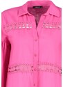 Trendyol Pink Woven Stripe Accessorized 100% Cotton Shirt