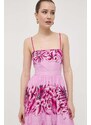 Bavlněné šaty Pinko růžová barva, maxi