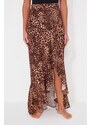 Trendyol Animal Patterned Maxi Ruffled Skirt