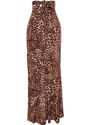 Trendyol Animal Patterned Maxi Ruffled Skirt