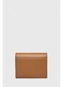 Kožená peněženka Polo Ralph Lauren béžová barva