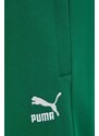 Tepláky Puma zelená barva, s aplikací, 538199-37