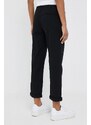 Kalhoty United Colors of Benetton dámské, černá barva, jednoduché, medium waist