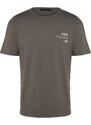Trendyol Anthracite Regular/Normal Fit 100% Cotton Minimal Text Printed T-Shirt