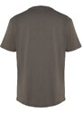 Trendyol Anthracite Regular/Normal Fit 100% Cotton Minimal Text Printed T-Shirt