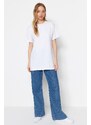 Trendyol White Half Sleeve Knitted Pearl Detailed T-shirt