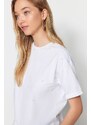 Trendyol White Half Sleeve Knitted Pearl Detailed T-shirt