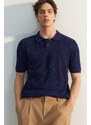 Trendyol Navy Blue Limited Edition Relaxed Short Sleeve Knitwear Polo Neck T-shirt