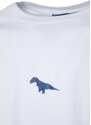 Trendyol Bílé oversize / široký střih Krátký rukáv Dinosaur vyšívané 100% bavlněné tričko