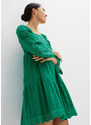bonprix Šaty s dírkovanou výšivkou Zelená