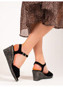 Black wedge sandals W. Potocki