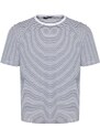 Trendyol Indigo Pánské Regular / Regular Cut Krátké rukáv Pruhované tričko
