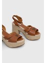 Kožené sandály Pepe Jeans TAFFY hnědá barva, PLS90602